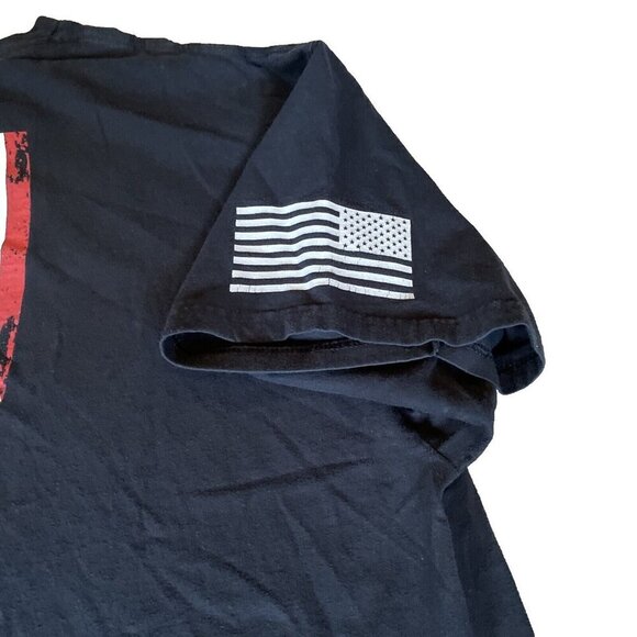 American Flag Law Enforcement Tee T Shirt Size 3XL Short Sleeve Crew Neck Black - Picture 3 of 8